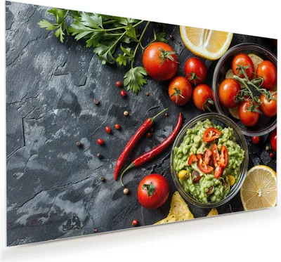 Produktbild von Glasbild 45x30cm in XXL für Wohnzimmer, Schlafzimmer Motiv Frisches Gemüse