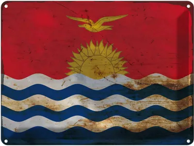 Produktbild von vianmo Blechschild 30x40 cm Kiribati Flagge Fahne Wappen