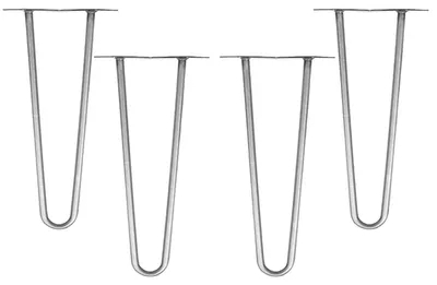 Immagine prodotto di Gambe per tavolo in acciaio da 12 mm con protezioni per il pavimento, altezza 10 cm, set di 4