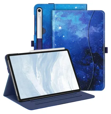 Produktbild von Fintie Hülle für Samsung Galaxy Tab S10 FE/S9 FE 10.9"/S9 11" Tablet, Multi-Winkel Folio Schutzhülle mit Dokumentenfach und Auto Schlaf/Wach Funktion, Sternenhimmel