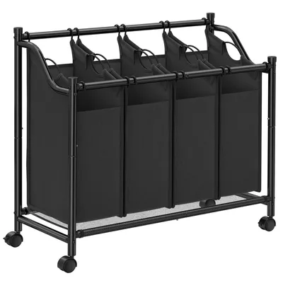 Imagen del producto de Cesta para ropa And OutdoorMatch Huki – Recolector de ropa – – 4 bolsas de tela extraíbles para ropa – Con ruedas – 4 x 35 litros