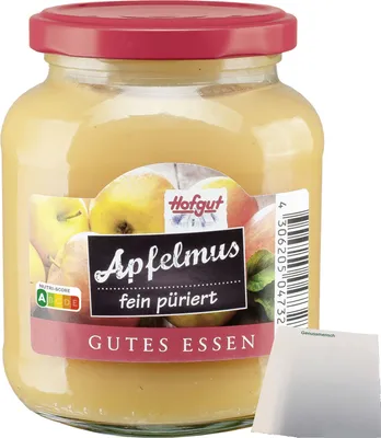 Produktbild von Hofgut Apfelmus (370ml Glas) + usy Block