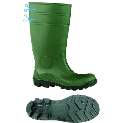 Produktbild von Feldtmann Sicherheits-Gummistiefel grün / schwarz | SICHERH.GUMMISTIEFEL GRÜN.GR41