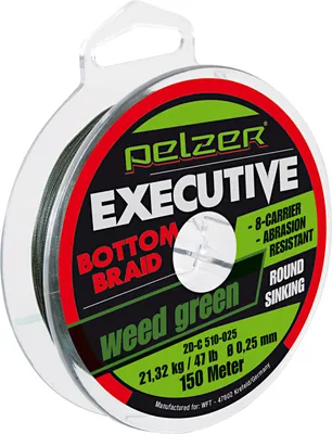 Productafbeelding van Pelzer Angelsnoer Executive Bottom Braid (donkergroen, 150 meter), diameter: 0,32 mm