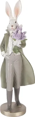 Produktbild von Clayre & Eef Dekorationsfigur Kaninchen 17x15x53 cm Weiß Kunststoff