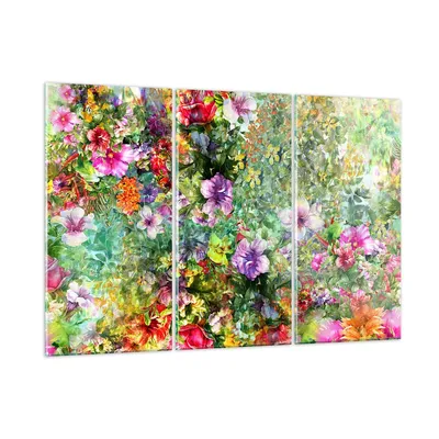 Produktbild von Bilder auf glas - blume sommer natur - 105x70cm - Glasbilder - Wandbilder - Kunstdruck - zum Aufhängen bereit - Wanddekoration aus Glas - Glas Bilder - Wandbild auf Glas - 3 Teile - GCE105x70-3842