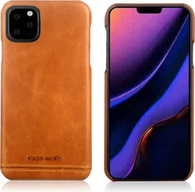 Image de Pierre Cardin Apple iPhone 11 Pro Coque arrière marron - Cuir véritable