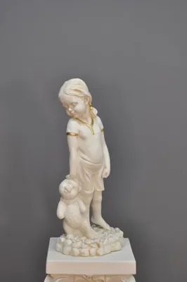 Zdjęcie produktu dla Abstrakcyjna postać dzieci z niedźwiedziami rzeźby popiersia dekoracja 54cm rzeźba