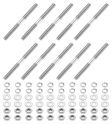 Productafbeelding van Doppelendige Gewindestangen M4x50mm - 10 stuks met moeren en ringen