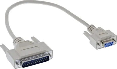 Zdjęcie produktu dla InLine S-19255A, Szary, 0,33 m, DB9F, DB25M, Męska, Żeńska