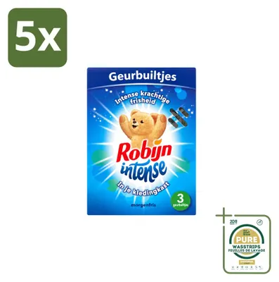 Image de 5 sachets parfumés Robijn Intense - Parfum Fraîcheur - Pack économique - 5 pièces