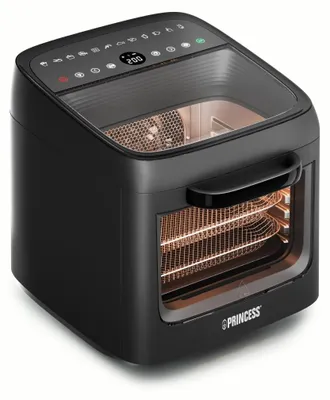 Produktbild von Princess Heißluftfritteuse 12,6 L mit Drehspieß, Frittierkorb, 12 Programmen und Sichtfenster