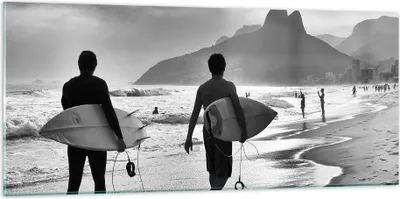 Produktbild von Bilder auf glas - Meer Welle Surfen - 120x50cm - Glasbilder - Wandbilder - Kunstdruck - zum Aufhängen bereit - Wanddekoration aus Glas - Glas Bilder - Wandbild auf Glas - Einteilig - GAB120x50-3745