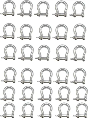 Produktbild von Edelstahl V4A Schäkel, Spannschrauben, Karabinerhaken/ Schäkel geschweift 8mm 30 Stück