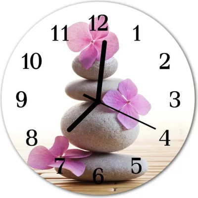 Produktbild von Glasuhr Wanduhr Küchenuhr Echt-Glas 30fi cm Steine Spa grau