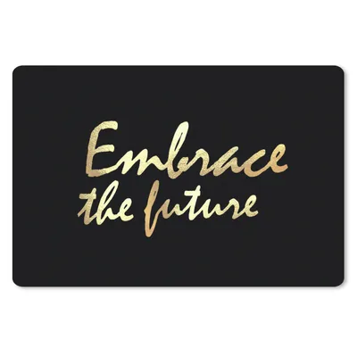 Produktbild von MuchoWow® Schreibtischunterlage Zitat - Motivation - Gold 60x40 cm - XXL Mauspad - Großes Mauspad