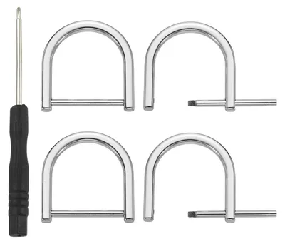 4er-Set D-Ringe mit Schraubverschluss, 1 Zoll, Silber