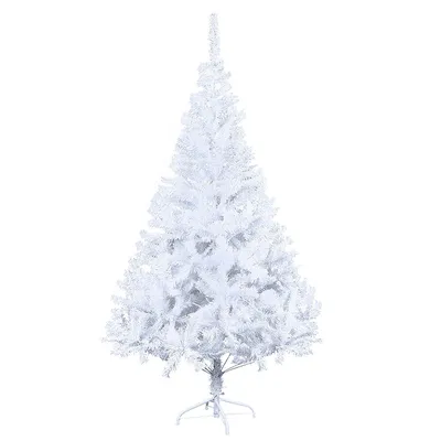 Image de Yakimz Arbre de Noël artificiel sapin artificiel y compris support d'arbre métal blanc 150cm