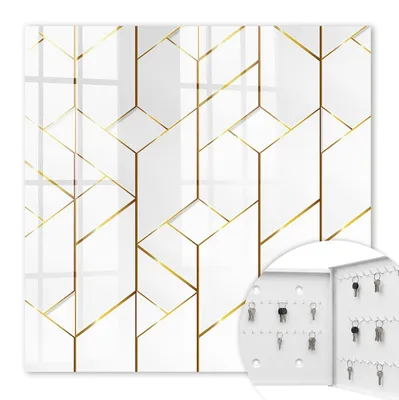 Produktbild von Metall Schlüsselkasten 30 x 30 cm - weißer Schlüsselschrank zur Wandmontage - wandhängende Schlüsselbox mit Tür - rechts öffnend - Schlüsselaufbewahrung für Flur - Büro - Arbeitszimmer - Werkstatt - Garage - Moderne Eleganz