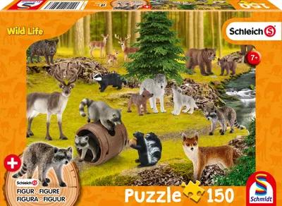 Produktbild von Puzzle 150T. Bei den Waschbären