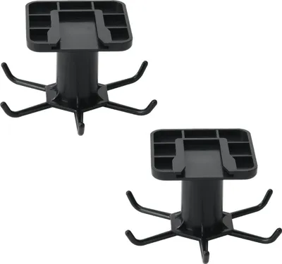 Produktbild von 360° drehbarer Küchenutensilienhalter, 6 Haken unter dem Schrank, Küchenutensilienhalter, Aufbewahrungshaken ohne Bohren, Organizer-Regal für Küche/Badezimmer