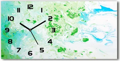 Produktbild von Wanduhr aus Glas – 60x30 cm - Glasbild - Glasuhr - Gehärtetes Glas - schwarze-zeiger - Abstrakter Hintergrund