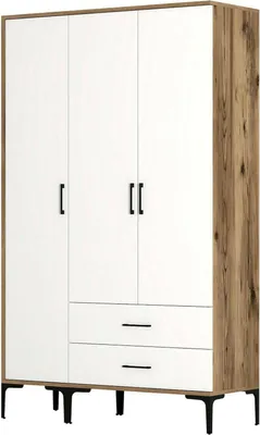 Immagine prodotto di Dmora Guardaroba 3 Ante Phyan 47.5x120 cm Bianco, Appendiabiti 3 Ante