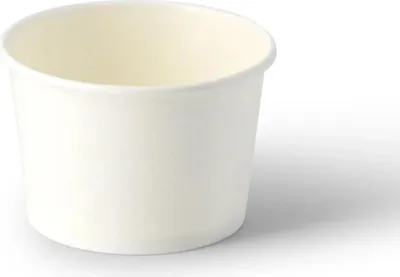 Produktbild von Eisbecher aus Papier, weiß, 130 ml, Durchmesser 76 mm, 50 Stück.