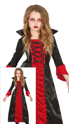 Produktbild von Vampir Nacht Schwarz Rot Kostüm Halloween Kinder Spuk Abenteuer Dunkelheit Graf Grusel Outfit Fantasie Kleidung Lange Ärmel Schauer Party, Größe: 110/116 Farbe: Schwarz