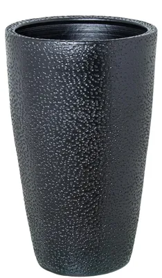 Bodenvasen aus Keramik, schwarz, 36x36x59 cm