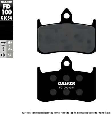 Produktbild von Bremsbeläge Galfer 9mm Semi-Metall 1x vorne für Honda NT Hawk 650 ccm Bj. 1988 - 1990