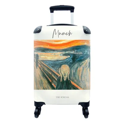 Produktbild von MuchoWow® Koffer Handgepäck Trolley Rollkoffer Kleine Reisekoffer mit 4 Rollen - Gemälde - Der Schrei - Edvard Munch - Cabin Size < 55x40x23 cm & 55x40x20 cm - Fotokoffer - Kabinenkoffer - Boardgepäck - Reise-Box - Reisekoffer - Reisegepäck - Koffer mit Bild - Trolley für Kinder