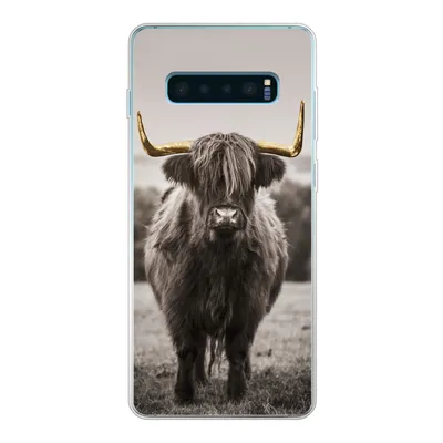 Produktbild von MuchoWow® Handyhülle Schutzhülle Hülle für Samsung Galaxy S10 Plus Schottischer Highlander - Gold - Hörner Silikon Softcase Handy Hülle - Schutzhülle