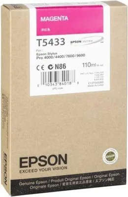 Obrázok produktu pre Epson Inkoustová Magenta T543300, Purpurová, Atrament na pigmentovej báze, 110 ml, 1 kusov