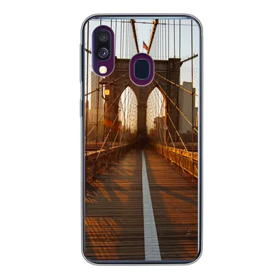 Produktbild von MuchoWow® Handyhülle Schutzhülle Hülle für Samsung Galaxy A40 Brooklyn Bridge in New York bei Sonnenuntergang Silikon Softcase Handy Hülle - Handy-Tasche