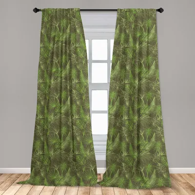 Zdjęcie produktu dla Abakuhaus, zasłony okienne, motyw liści palm, zestaw 2 sztuk, 150 x 175 cm