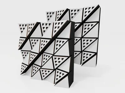 Obrázok produktu pre 2-balenie – akustický difúzor | 2D difúzor | 50 x 50 cm | Odraz – difúzia – absorpcia – zvuková izolácia | Nástenný umelecký panel | [FUZA | Biela]