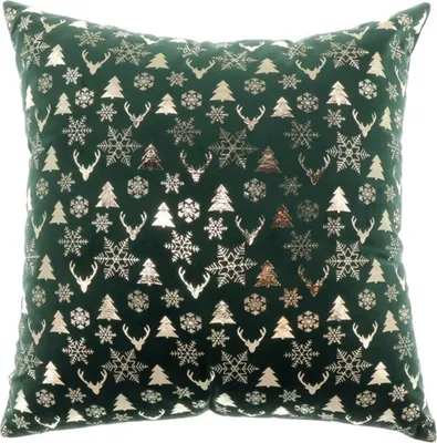 Produktbild von Unique Living |  Dekokissen Bernt 45x45cm dunkelgrün | Dekokissen Wohnzimmer oder Schlafzimmer