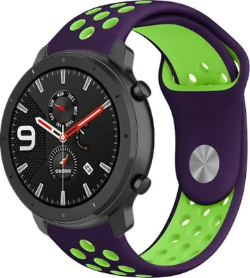 Produktbild von Strap-it Xiaomi Amazfit GTR Sportarmband (Lila/Grün)