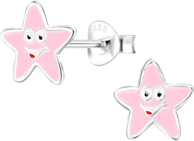 Produktbild von Kinderohrstecker: Mädchen Ohrringe Silber 925 „Stern“ Rosa