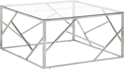 Produktbild von Couchtisch Silbern Edelstahl und Hartglas