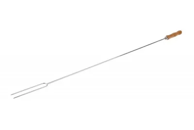 Produktbild von Grillgabel 100 cm aus verchromtem Stahl mit Holzgriff