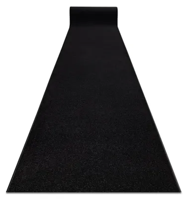 Image de Tapis de couloir KARMEL plaine, une couleur noir 140 cm noir 140x410 cm