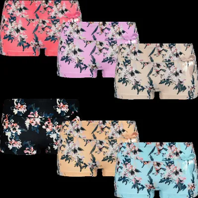 Produktbild von 6 x Damen Boxershorts Slips Panty Hot Pants Hipster Unterwäsche Blumen 8038 M