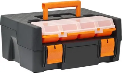 Zdjęcie produktu dla Walizka narzędziowa 38 x 29 x 17 cm czarna / pomarańczowa