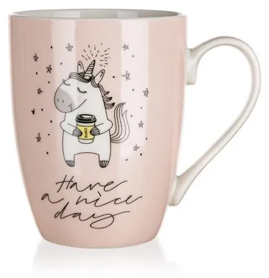 Produktbild von Becher, Keramikbecher Unicorn Rosa Einhorn 340 ml