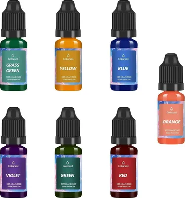 Image de Couleur de cire pour bougies 7 couleurs Couleur liquide pour bougies pour cire d'abeille de soja Cire de paraffine Coloration de cire de gel Coloration de savon 10ml chacune Très concentré et résistant à la chaleur