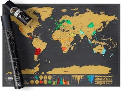 Produktbild von Cazy Luxus Große Weltkarte Rubbellose - Scratch-Weltkarte (82x60cm)