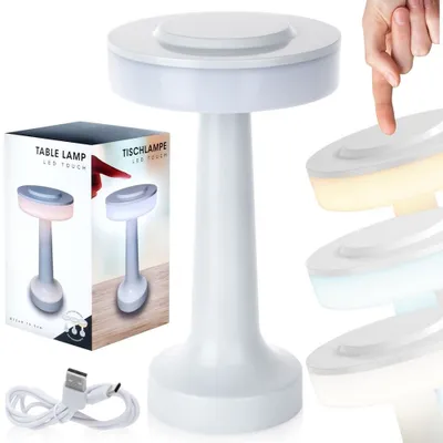 Zdjęcie produktu dla Vilde Lampa stołowa LED Lampa stołowa Lampka nocna Lampa biurowa LED biała bezprzewodowa z 3 funkcjami ściemniania 21 cm