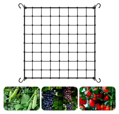 Produktbild von Wachszelt Netz, Scrog Netz 120 x 120 cm mit 4 Haken, elastisches Spaliernetz für Pflanzen, Gemüse und Obst, geeignet für Garten, Balkone und Hof